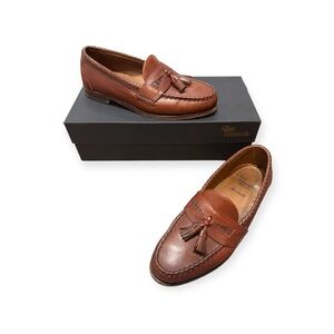 ALLEN EDMONDS  Men's Maxfield Chili Tan Tassel Slip-Ons Loafers Size 9.5 Dress